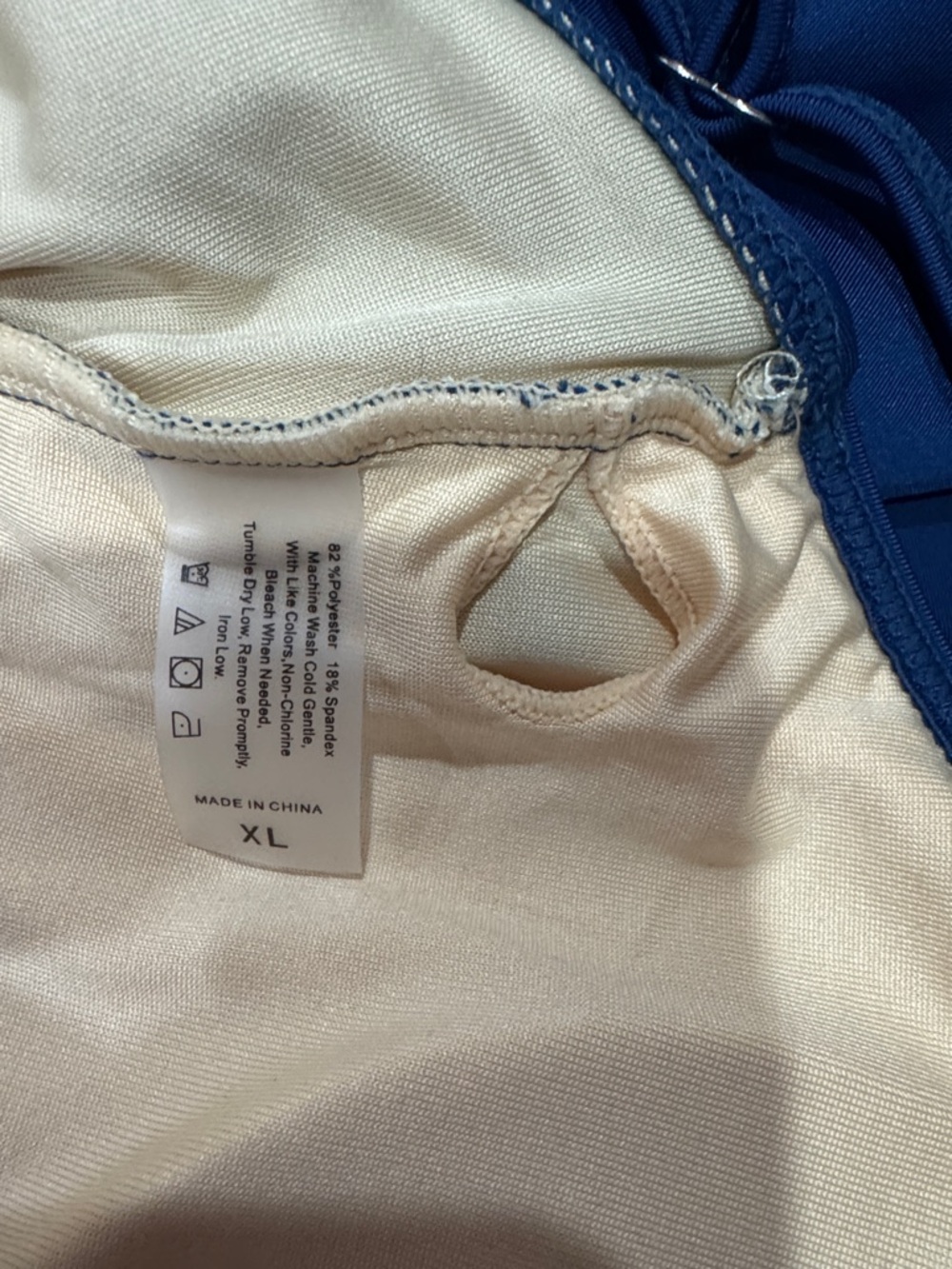 Flaxmaker One Piece Petal Hollow V Neck Swimsuit and Skirt Blue XL NWT - Picture 10 of 11